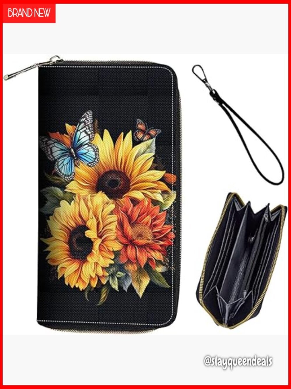 RFID Blocking Leather Wallet Large Capacity Clutch with Zipper Coin Pocket